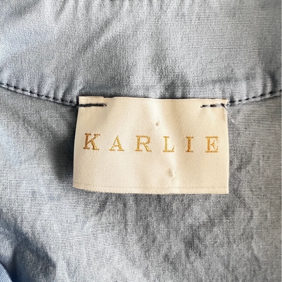 Karlie Blue Tier Puff Sleeve Maxi Dress Sz small - Picture 10 of 12